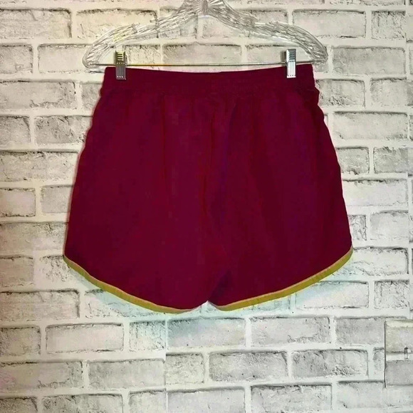 Under Armor shorts size Lg purple and neon green/yellow trim workout casual wear - Picture 2 of 4